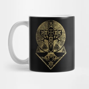 Tree of life  -Yggdrasil  and Celtic Cross Mug